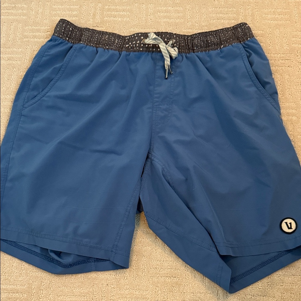 Stylish Blue Men's vuori workout shorts